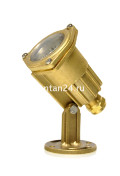 Dichroic lightfixture, 4 диода, 30°, 12V.AC, 5W-LED G зеленый, латунь